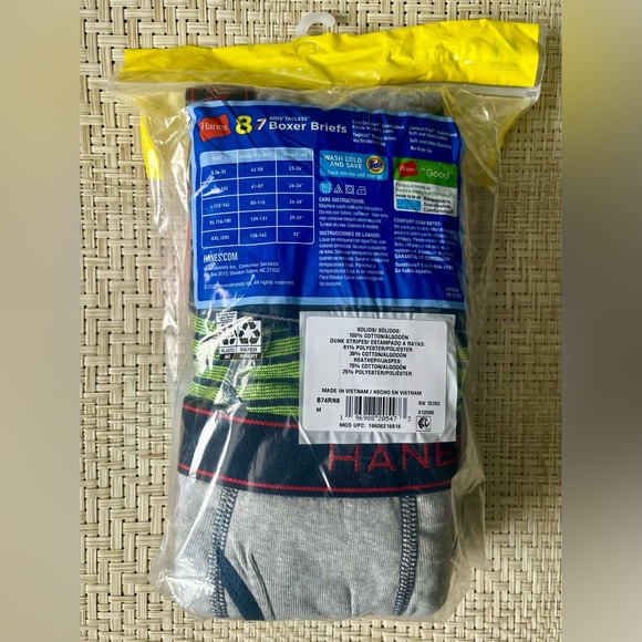 Hanes Boys Comfort Flex Tagless Boxer Briefs Underwear 8 pack Size M (8-10) - Picture 3 of 3